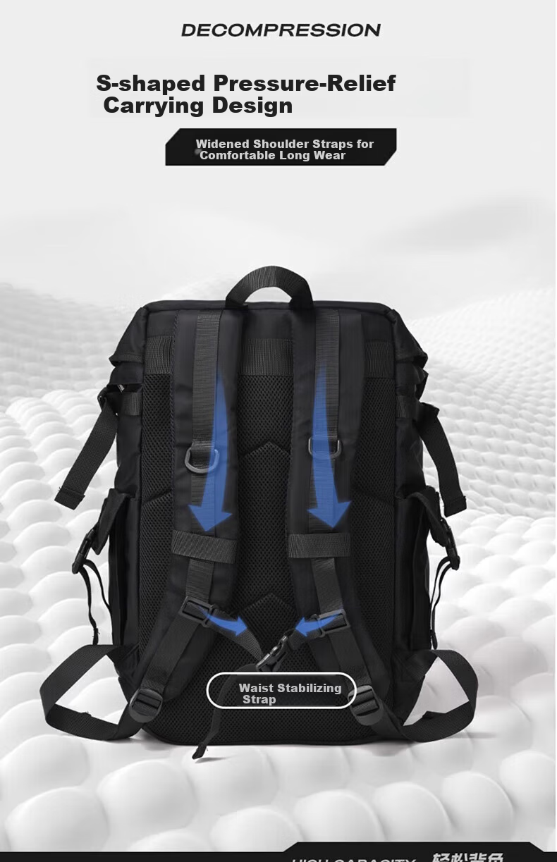 Huili Backpack for Men, Large Capacity Travel Bag, Outdoor Street Hiking Backpack, Trendy Laptop And Bookbag for College Students 18