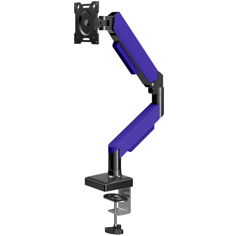 Geer Monitor Mechanical Arm Display Screen Bracket Computer Stand Desk Clamp Screen Mount No-Drill Cantilever Universal VESA Adjustable Height Base 17-32"