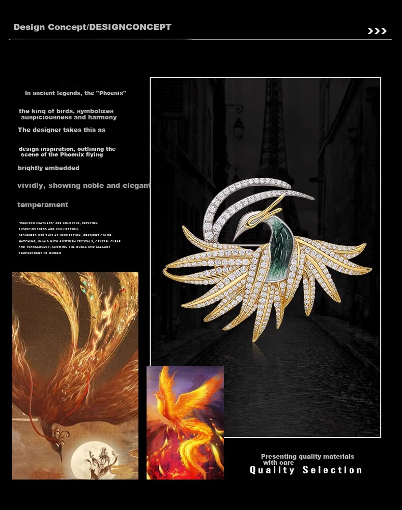 Eternelle French Eternal Original Phoenix Brooch, High-End Exquisite Niche Design Chest Flower, Autumn And Winter Accessory 2