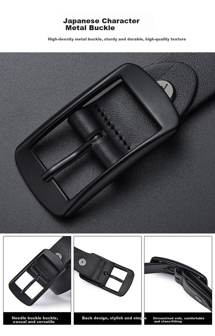 Hush Puppies Pin Buckle Belt for Women, Daily Buckle Top-Grain Leather Ladies' Belt, Trendy Versatile Casual Fashion Birthday Gift 4
