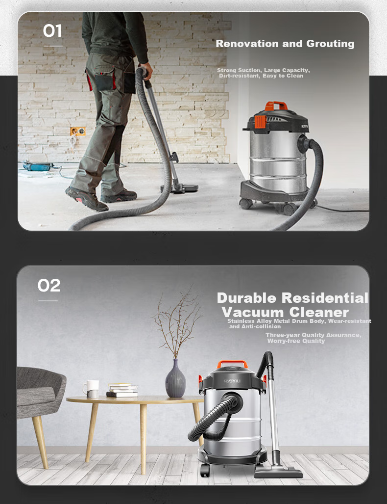 Yili Vacuum Cleaner, Car And Home Use, Handheld Canister Type, 22000pa Ultra-Strong Suction, Industrial Cleaning, Carpet And Bed Powerful Vacuum for Cat Hair Removal, Small Dust Removal Device, 6253-10L 5