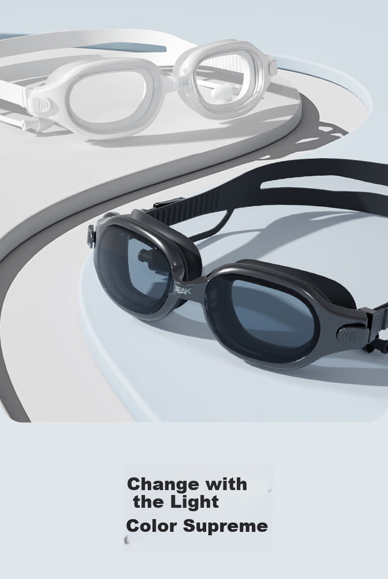 PEAK Swimming Goggles, Waterproof And Anti-Fog, High-Definition Myopia Glasses for Men And Women, Large Frame Swim Goggles YSZ4101 White 8