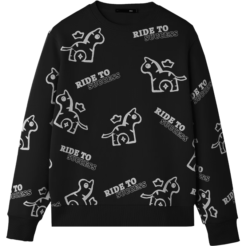 HLAHLA Men's Spring Hoodie 26 Zeng Shunxi Same Style Year of the Horse New Year Series Long Sleeve HNZWW1F025A