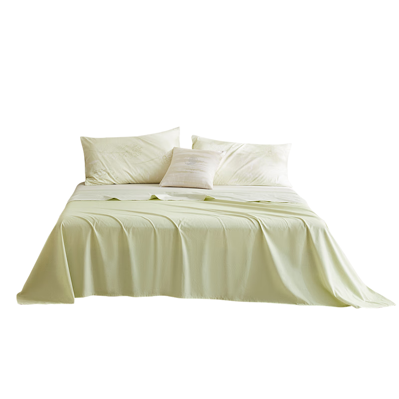 Luolai Home Textiles 100% Cotton Bedding Sheet Single Piece Green 160*230cm