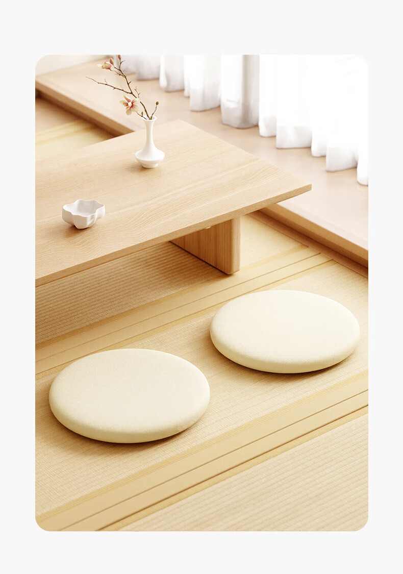 YOTOK Memory Foam Round Seat Cushion Tatami Floor Cushion Pouf Stool Pad Japanese Authentic 7