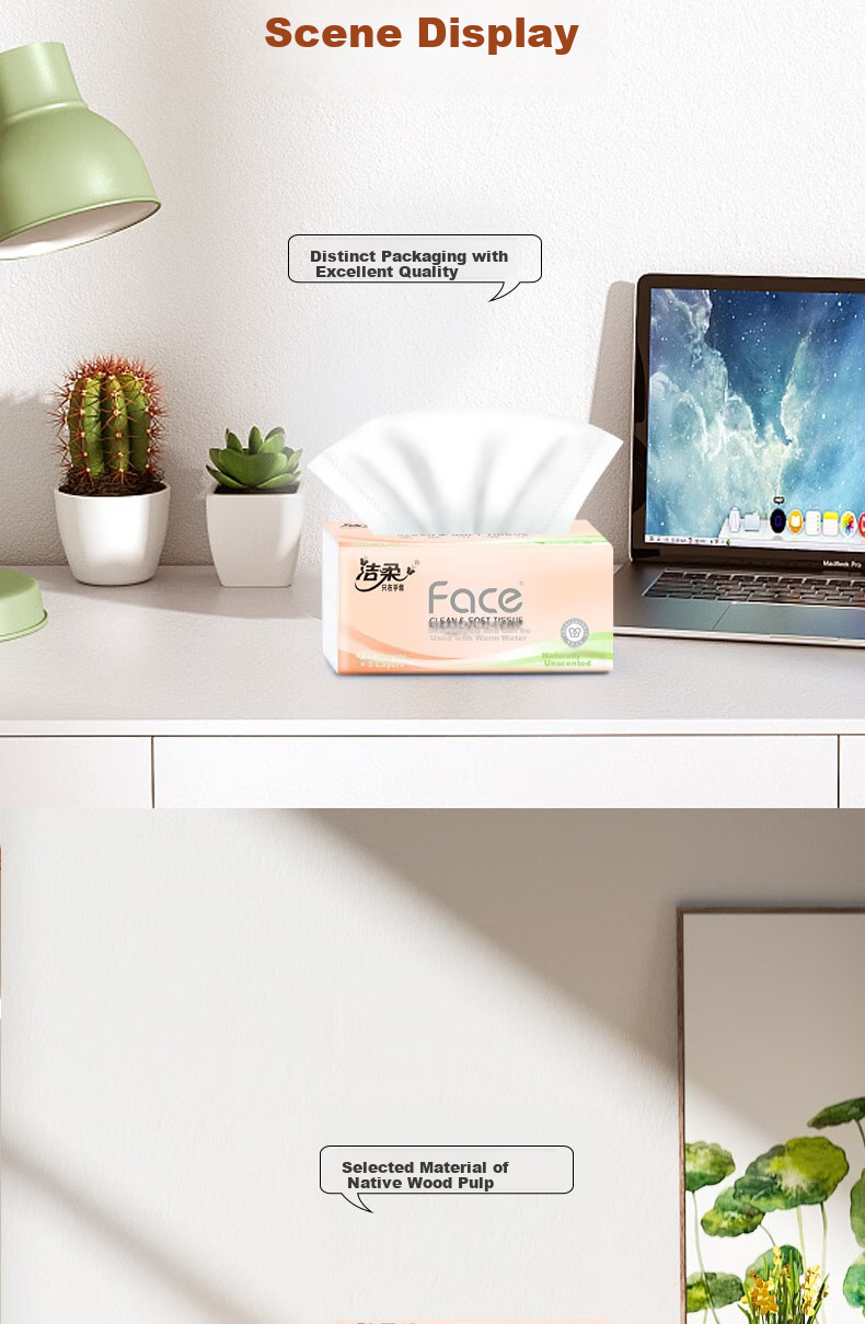 Jierou Facial Tissues, Pink Face, 3-Ply, 120 Sheets, 3 Packs, 10 Sets, PR229-30R/PR298 [Full Box] 5