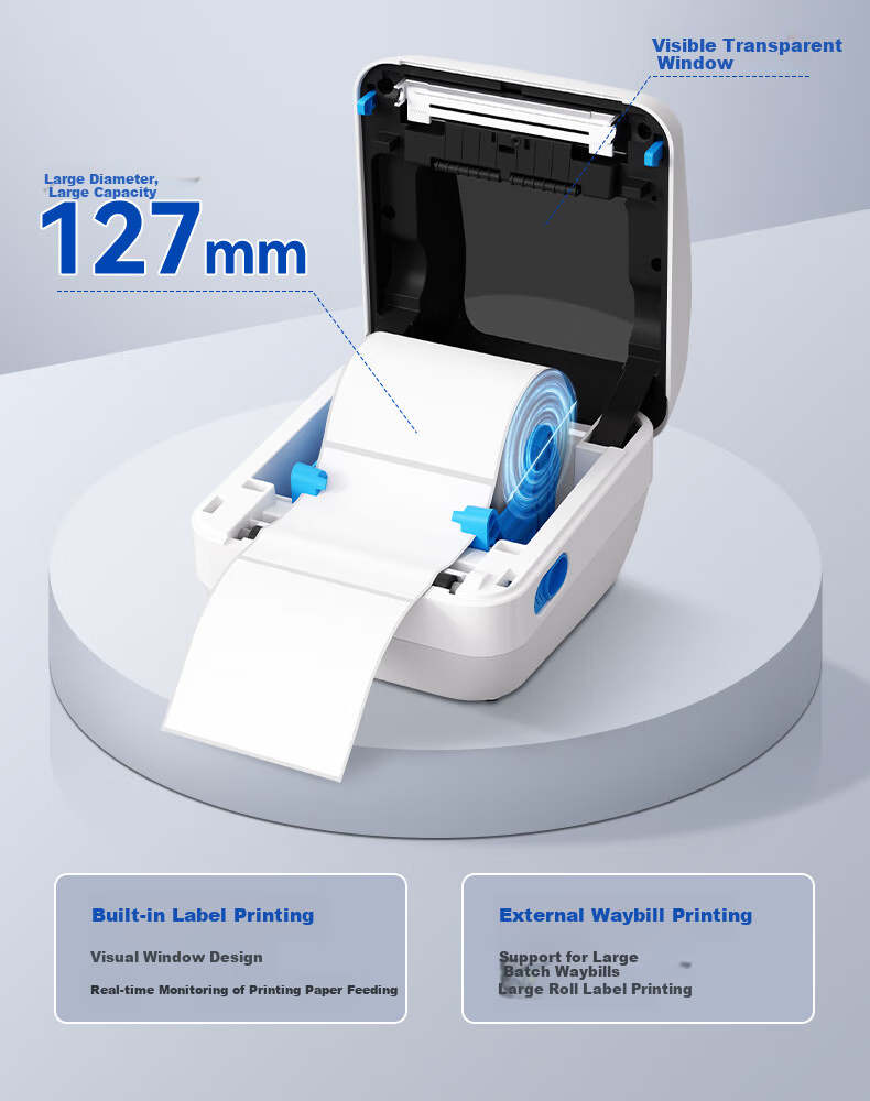 QIRUI QR-888XPro Bluetooth Thermal Label Printer for Express Delivery, Cross-Border 300dpi High-Definition Model, 108MM Self-Adhesive Electronic Shipping Label Printer 4