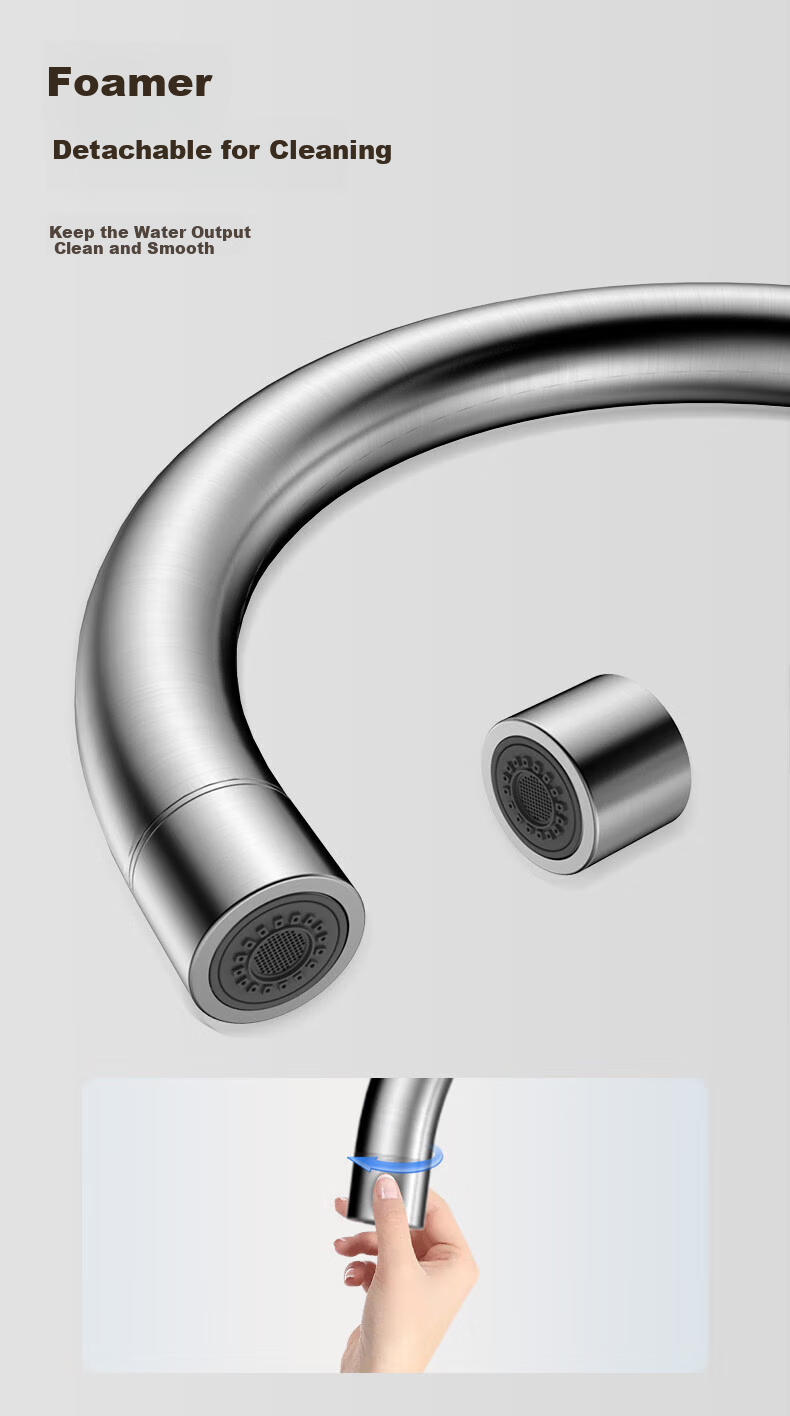 MICOE Kitchen Faucet Series, Pull-Out Type, 304 Stainless Steel, Waterfall Cold And Hot, 360° Rotating, Sink Tap for Vegetable Washing 11