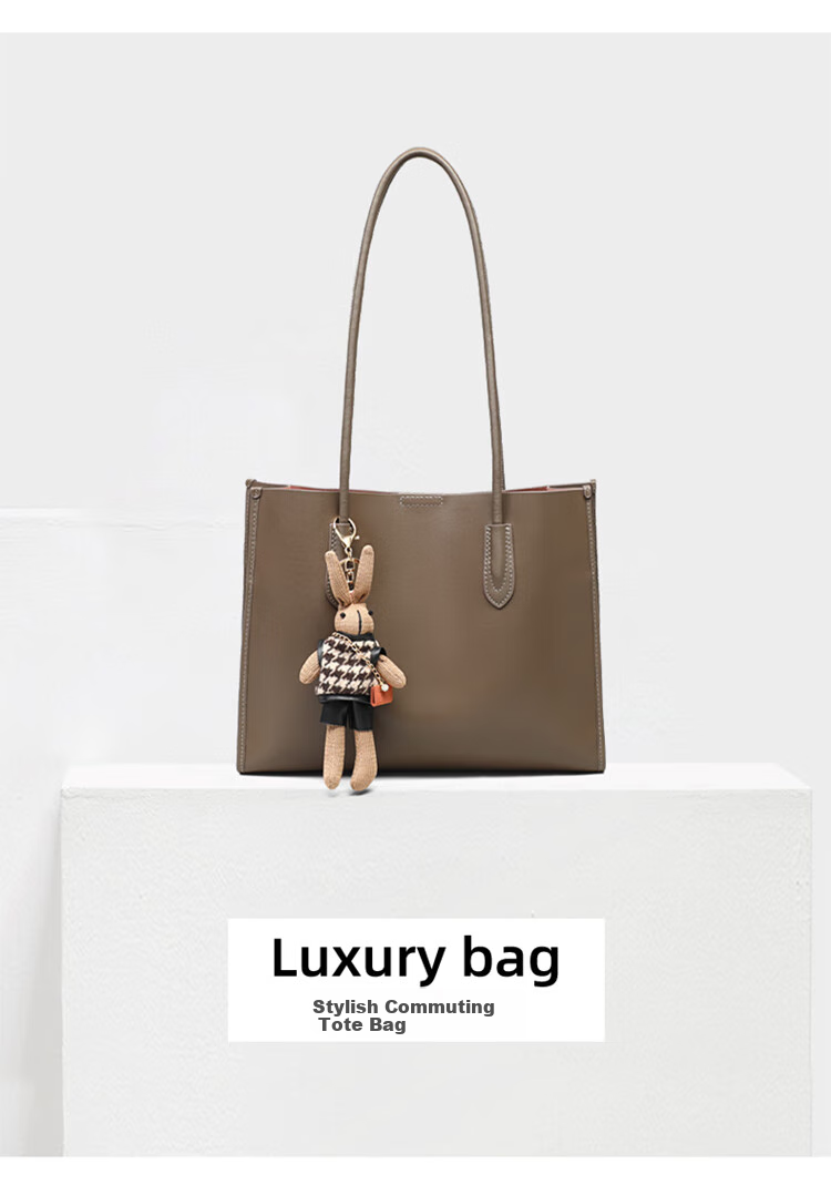 Aiqinghai Leather Handbag, Women's Tote Bag with Handle, Large Capacity Shoulder Bag, Niche Birthday And Mother's Day Gift, Practical Present for Mom 3