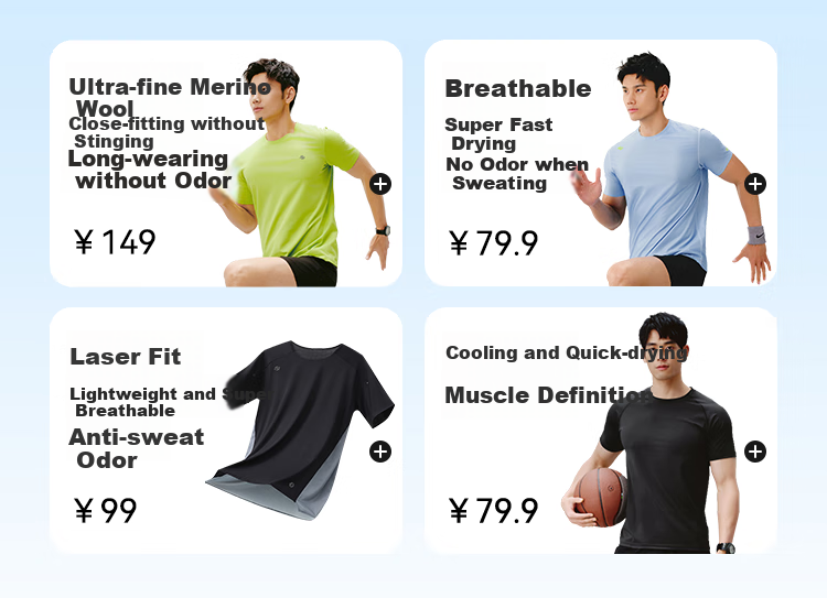 JD Original Summer Men's Sports Short-Sleeve Running Fitness Aerobic Sweat-Resistant Quick-Dry Wool T-Shirt, Phantom Green, 3XL 2