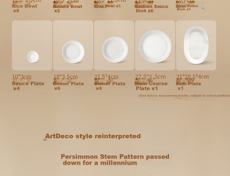 Magelongte Bone China Dinnerware Set, High-Quality Bowls And Plates, Pure White Embossed Tableware, Ceramic [Dishwasher Safe] 7