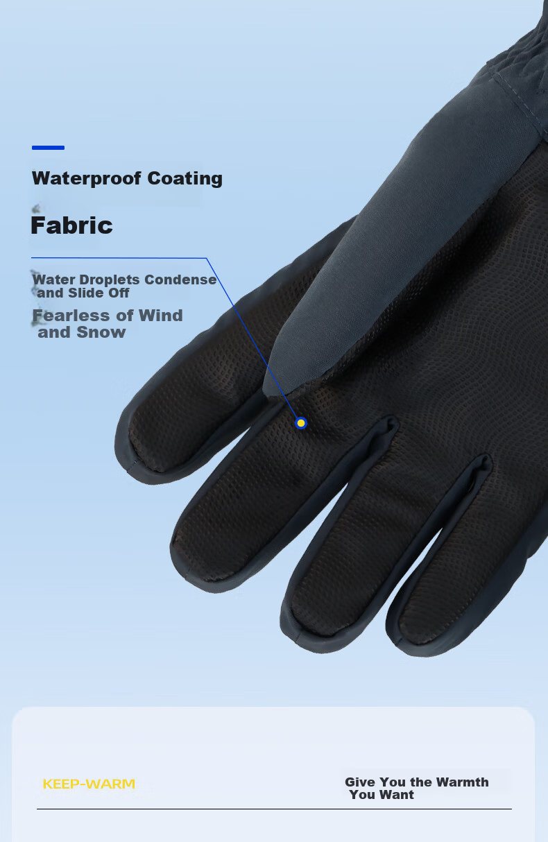 BOSHUJIAN Winter Gloves for Cycling And Skiing, Thickened Warm Gloves for Men And Women Students, Water-Repellent Windproof Cold-Resistant Winter Gloves 12
