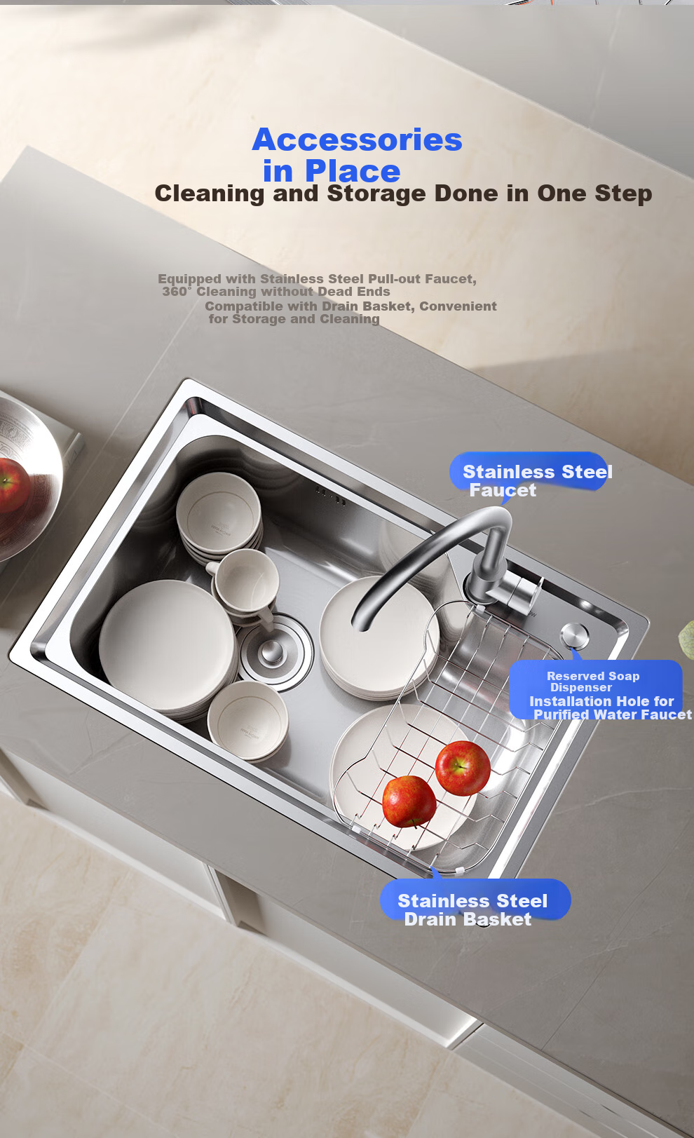 ARROW 304 Stainless Steel Sink, Single Bowl Kitchen Basin, Compact Dishwashing Sink [Renovation Subsidy 15%] 9