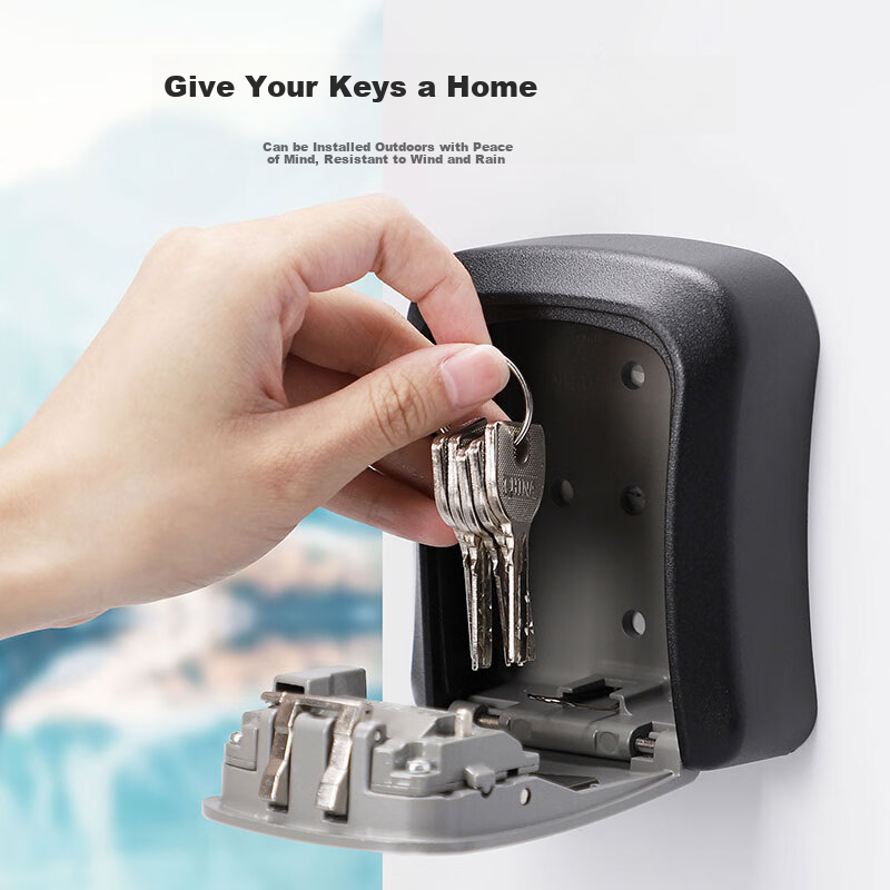 Chugong Renovation Password Key Box for Doorway, No Drilling Required, for Door Locks And Security Doors, Temporary Storage Box, Red 3
