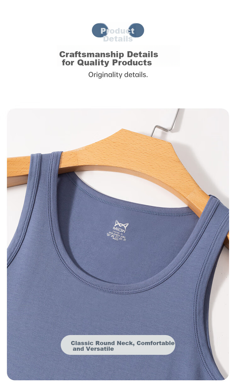 MiiOW Sleeveless Tank Top for Men, Modal Sports Quick-Dry Comfortable Summer Seamless Underwear for Me 11