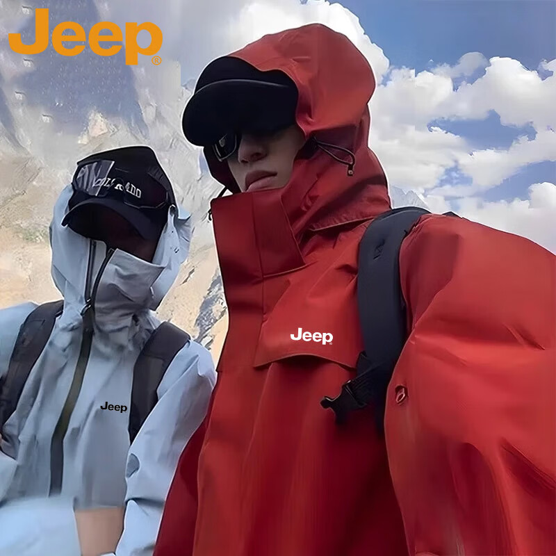 JEEPJEEP Men's Autumn Winter Outdoor Windproof Jacket Casual Mountaineering Black 3-in-1 XL