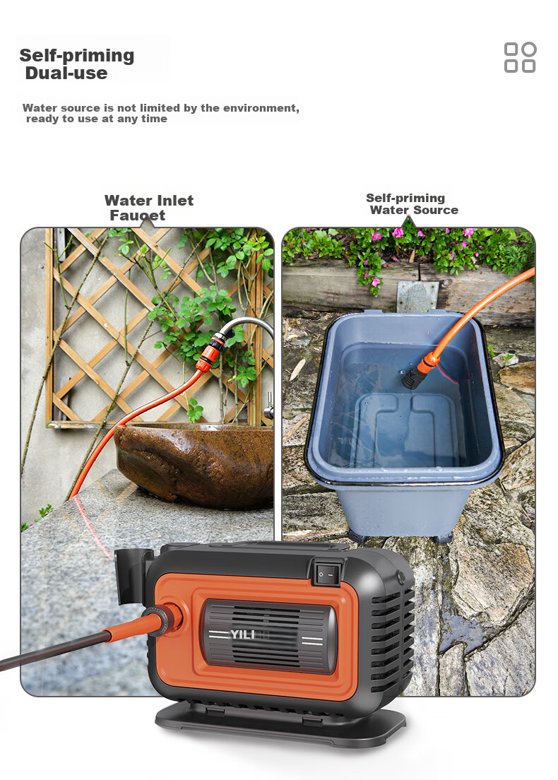 Yili High-Pressure Car Wash Machine, High-Pressure Water Gun for Washing, Car Washing Water Gun with High Pressure, Household Use, 4280G High Power Inductio 12
