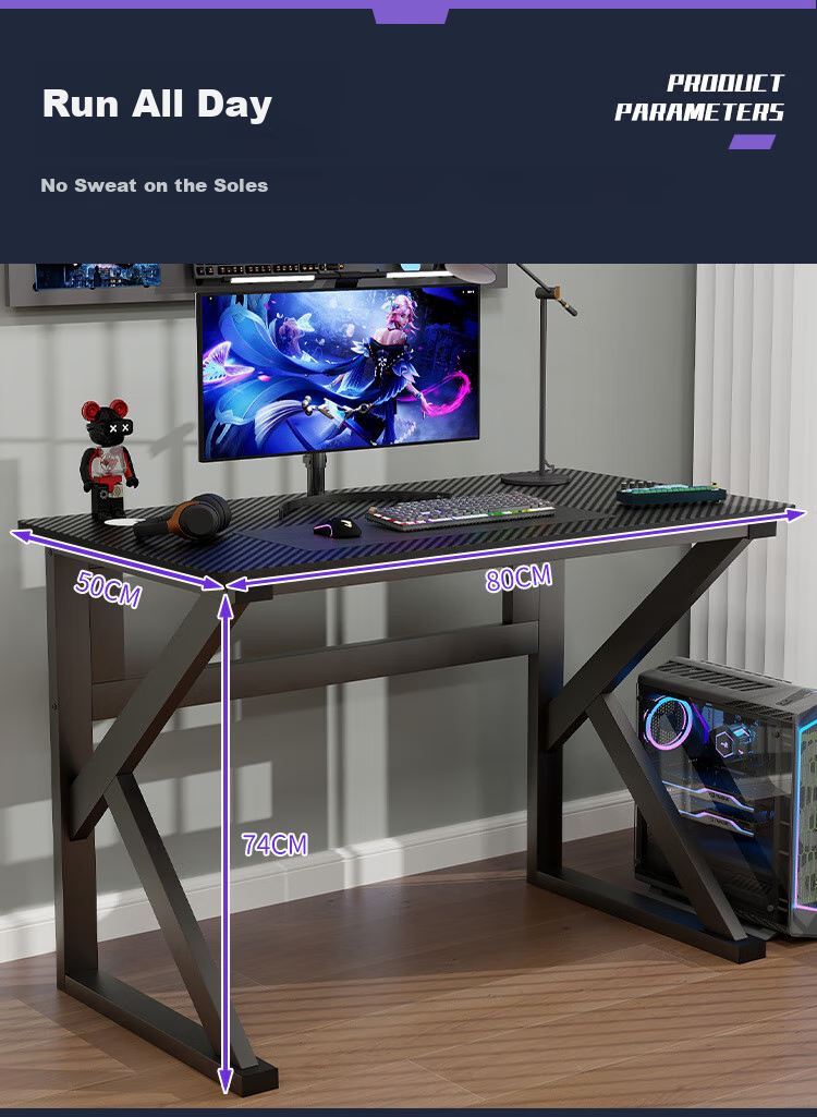 Yameile Computer Desk, Thickened And Reinforced Desktop, Study Table, Office Home Simple Gaming Desk, Black, 100*50 9