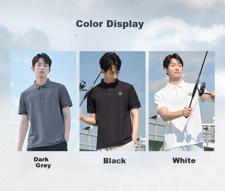 Huili Polo Shirt for Men, Summer Short-Sleeve, Quick-Dry T-Shirt, Breathable Collar, Casual Menswear, Gray, XL 3
