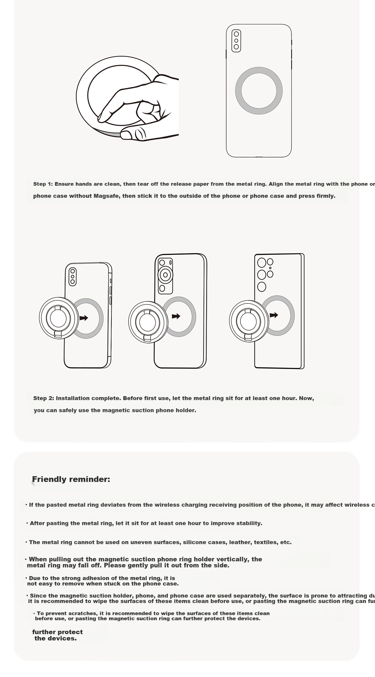 Shengwei [Upgraded Version] Double-Ring Double-Sided Magnetic Phone Stand, MagSafe Compatible, Foldable, 360-Degree Rotating, Portable, Adhesive, Suitable for Apple 17/16 Pro And Huawei Mate 70 12