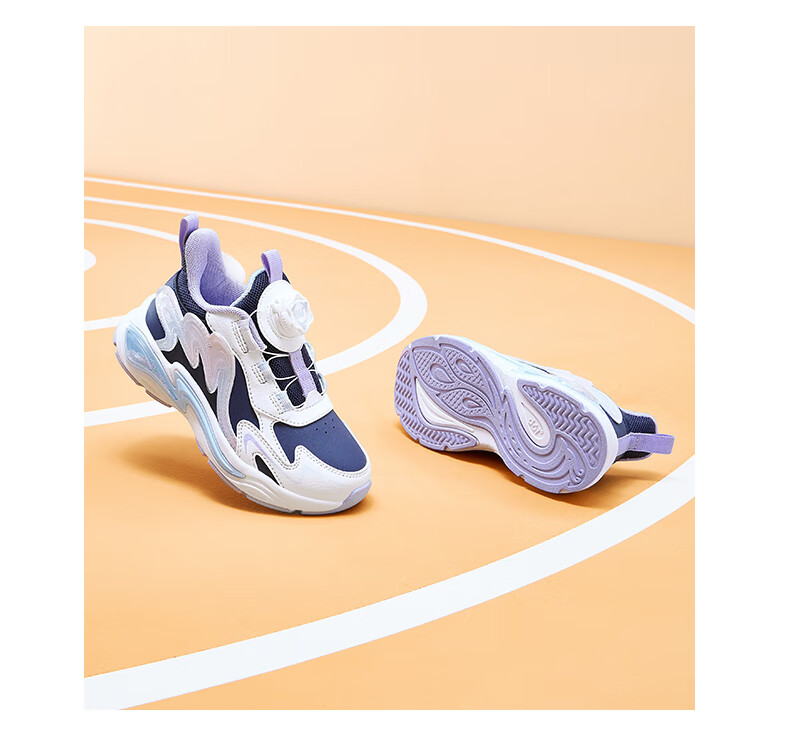 361° Kids Sports Shoes Winter 2025 Girls Toddler Lightweight Cushioning Leather Surface Knob Buckle Casual Running Shoes Purple Size 30 11