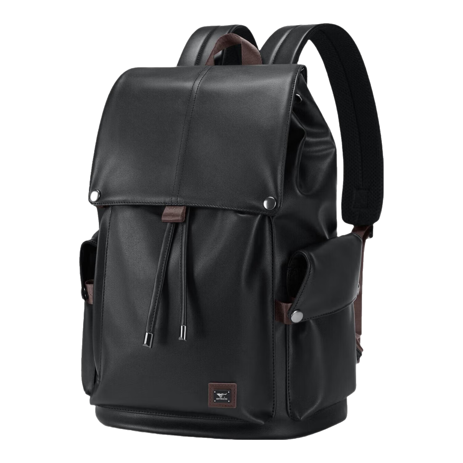 Seven Wolves Men's Leather Vintage Business Backpack Laptop Bag Commuter Travel Casual College School Bag