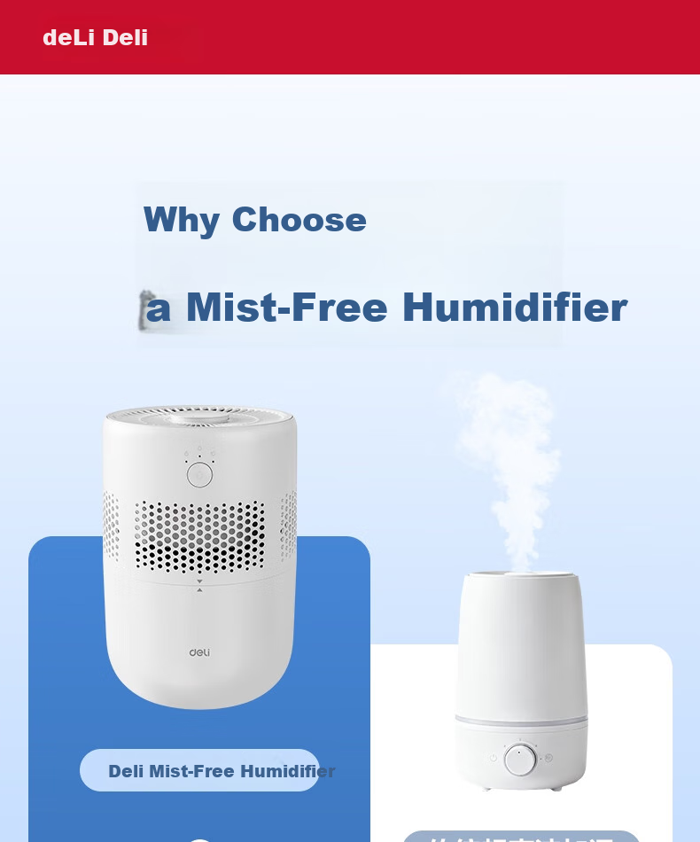 Deli Humidifier, Mist-Free, Quiet Operation, UV-C Sterilization, Desktop, Large Capacity, High Mist Output, for Office And Bedroom Use, Air Humidifier, Air Conditioner Fan Companion, Gift Item 2