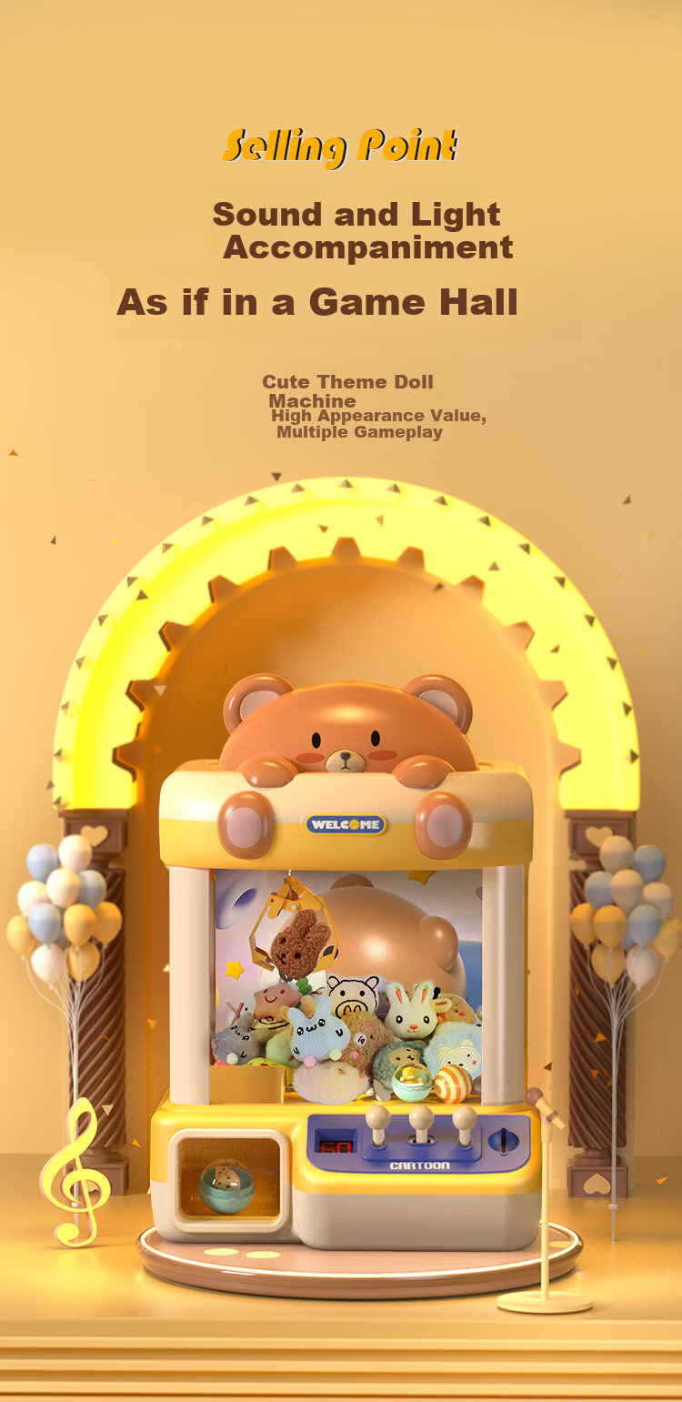 AoZhiJia Claw Machine Large Toy for Children 3-6 Years Old Boys Girls Birthday Gift Pretend Play Gacha Doll Machine 5