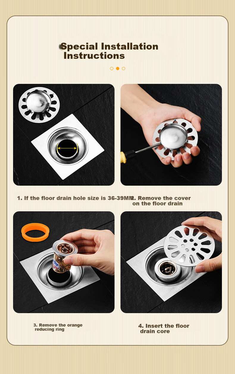 Jiashigao Washing Machine Drain Pipe Connector, Anti-Overflow Floor Drainage Pipe, Sealed Floor Drain Cover 11