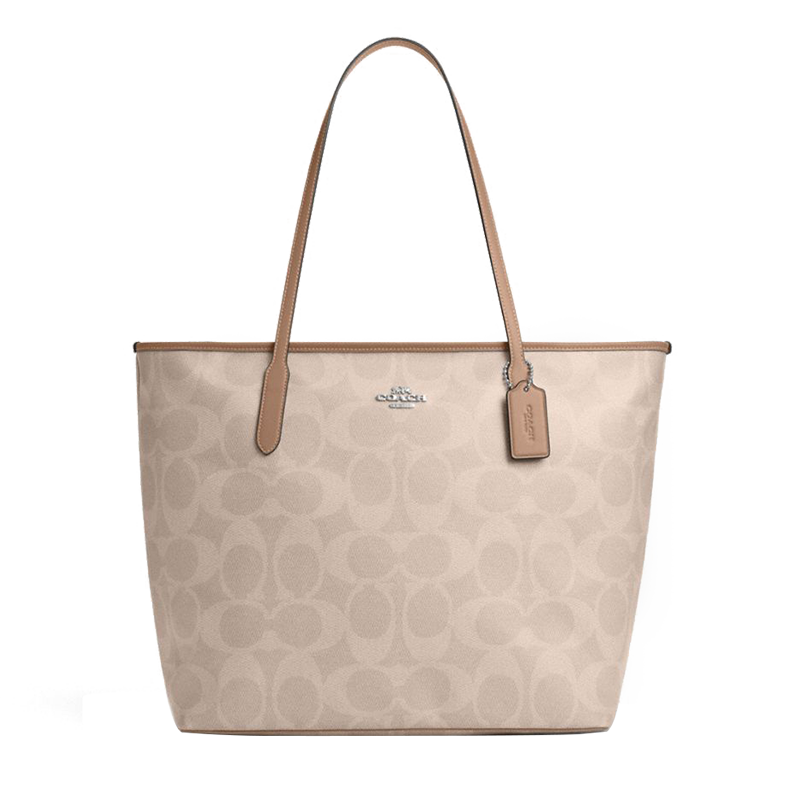 COACH Women's CITY Large Tote Handbag Shoulder Bag Milk Tea Color CCD66