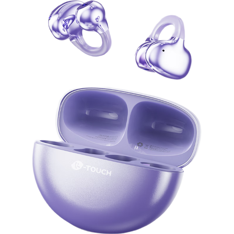 K-Touch Bluetooth Clip-On Wireless Open Bone Conduction Earphones Non-Intrusive No Sound Leakage Comfortable Long Battery Life for Running Cycling Gaming Compatible with Apple Huawei Xiaomi