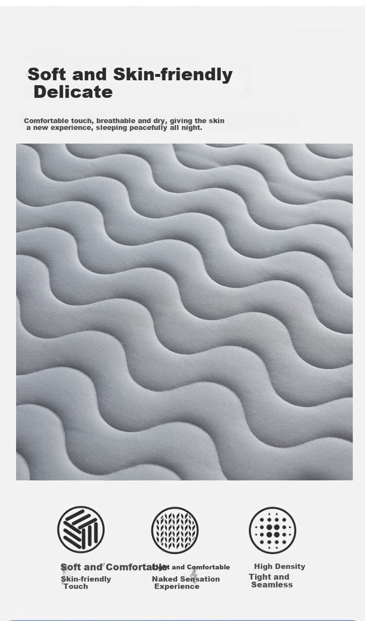 YALU & FREEDOM Mattress, 1.8x2 Meters, Class A Knitted Soybean Mattress Pad, Home Use, Non-Slip, Foldable, Pearl Gray, Approximately 8cm 4