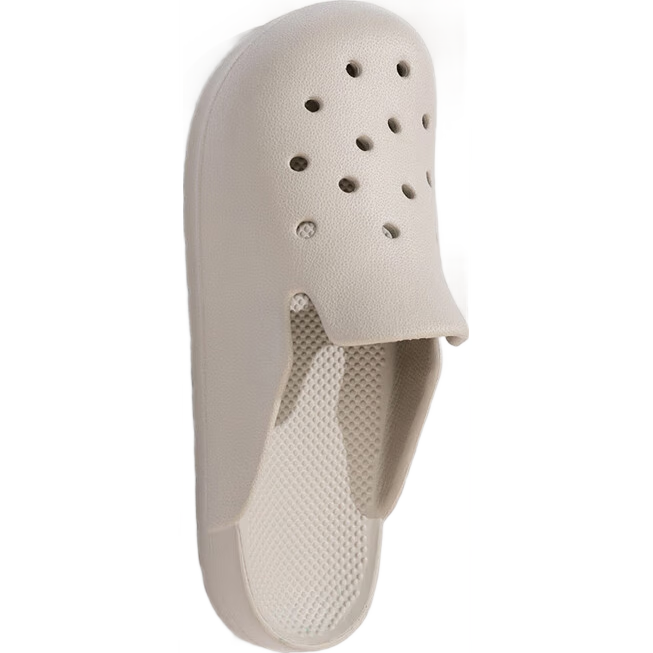 Home Story × JD's Self-Developed EVA Odor-Resistant Ultra-Soft Perforated Slippers for Women, Milk Tea Color, Size 35/36