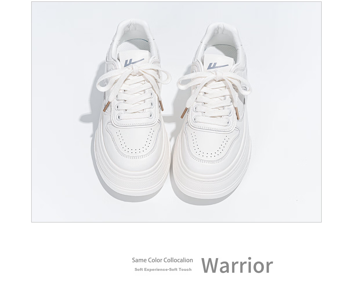 Huili Women's Shoes Spring Thick-Soled White Sneakers for Female Students, Versatile Height-Increasing Skateboard Shoes, Women's Sports Casual Shoes, White, Size 40 11