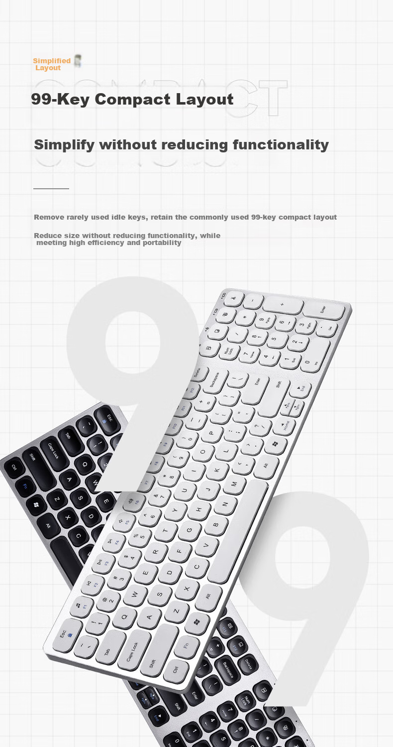 DiyiGongfang Wireless Keyboard And Mouse Combo Set for Apple, Ultra-Thin Keyboard And Mouse, Business Office Desktop Dual-Zone Keyboard for MacBook Pro/Air/13/iMac Laptops, Accessories 6
