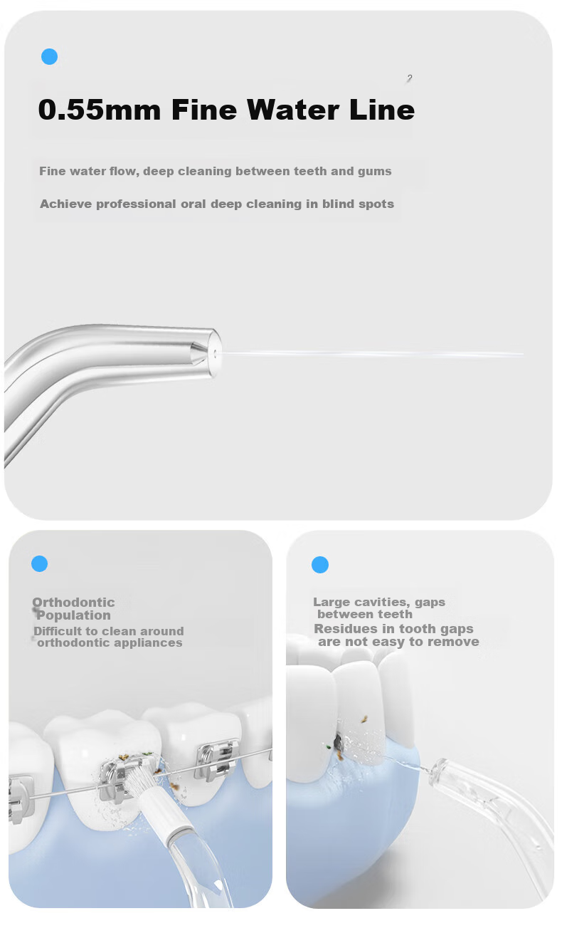 BAIR Portable Water Flosser, Orthodontic Professional Electric Dental Irrigator, Water Flosser Gift Box Set V6 Summer Rose 8