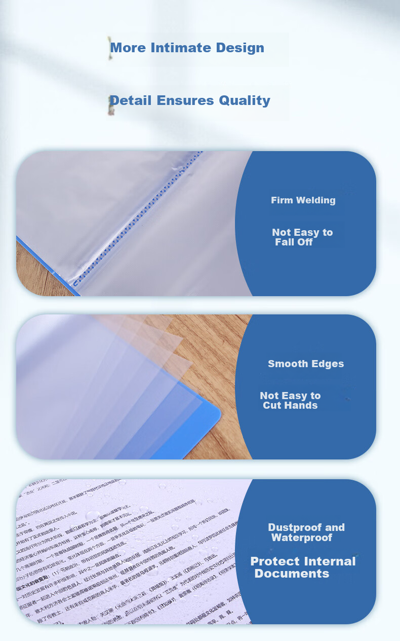 Youbili A4/80-Page Document Folder File Organizer for Students' Exam Papers, Prenatal Check-Ups, Sheet Music, And Other Documents, 1 Pack, Blue 1308 4