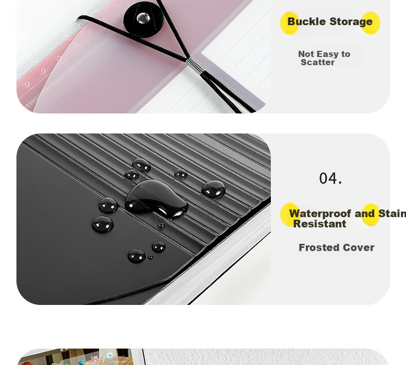 Sannianerban [Back to School Essential] Colorful 24-Grid File Folder Exam Paper Storage Bag, Large Capacity Accordion File, Expandable Document Organizer, Receipt And Document Storage Folder, Transparent 12