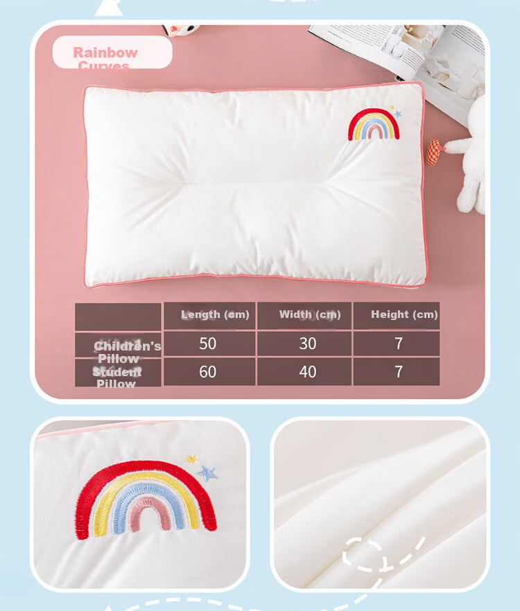 Dohia Pillow, All-Cotton Antibacterial Washable Children's Pure Cotton Comfortable Soft Pillow Core, Low Pillow Single Piece 60*40cm 22