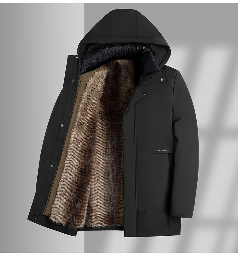 TUCANO Men's Winter Fleece-Lined Thickened Cotton Jacket Detachable Liner Warm Cold-Resistant Coat for Middle-Aged and Elderly Men 2