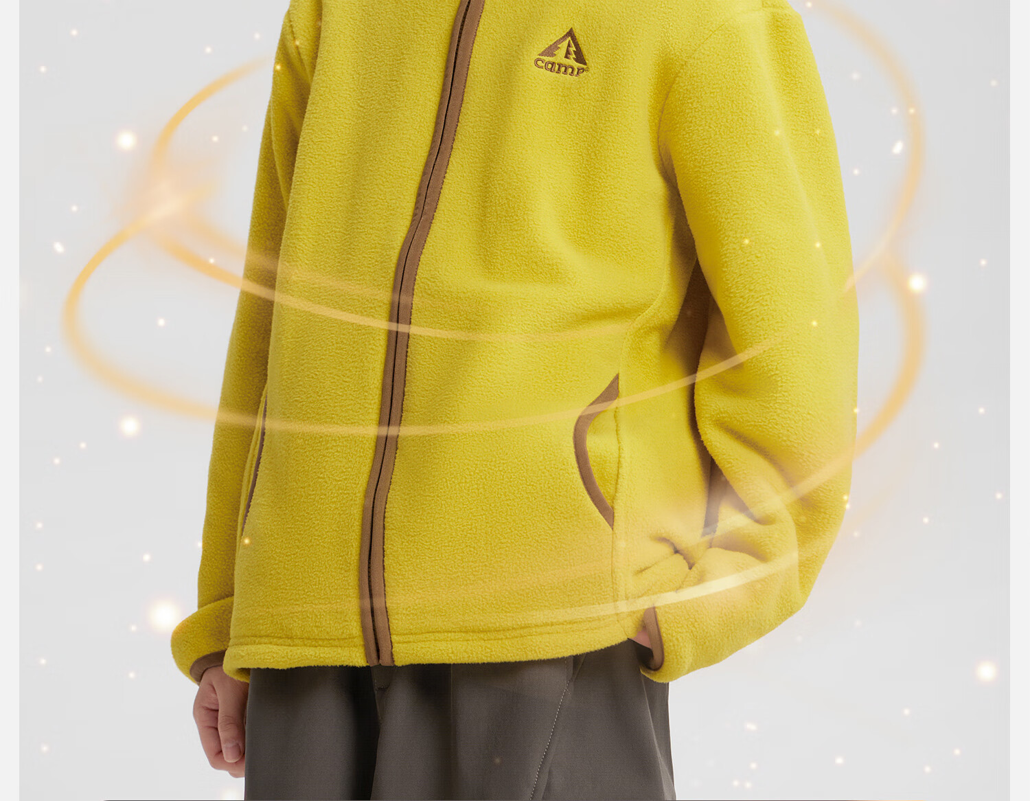 Zuoxi Boys' Fleece Jacket, 2025 New Style Children's Autumn And Winter Wear, Warm Plush Outerwear for Boys, Yellow, Size 150 2