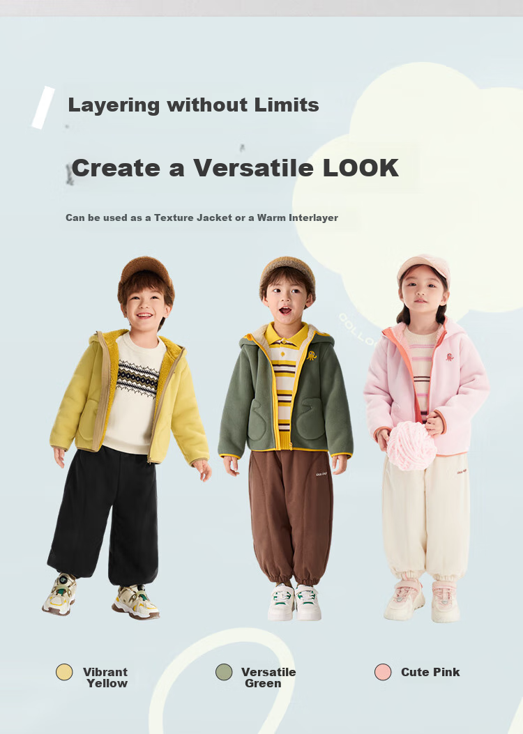 BALABALA Children's Clothing, Girls' And Boys' Outerwear, New Autumn And Winter 2025 Collection, Fleece Anti-Static Warm Jacket, 209425105202 3