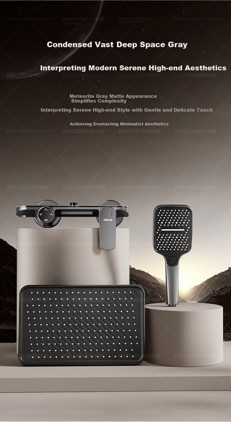 MICOE Bathroom Shower Set, S3 Series Gunmetal Gray, Multi-Functional High-Pressure Shower Head Complete Kit 17