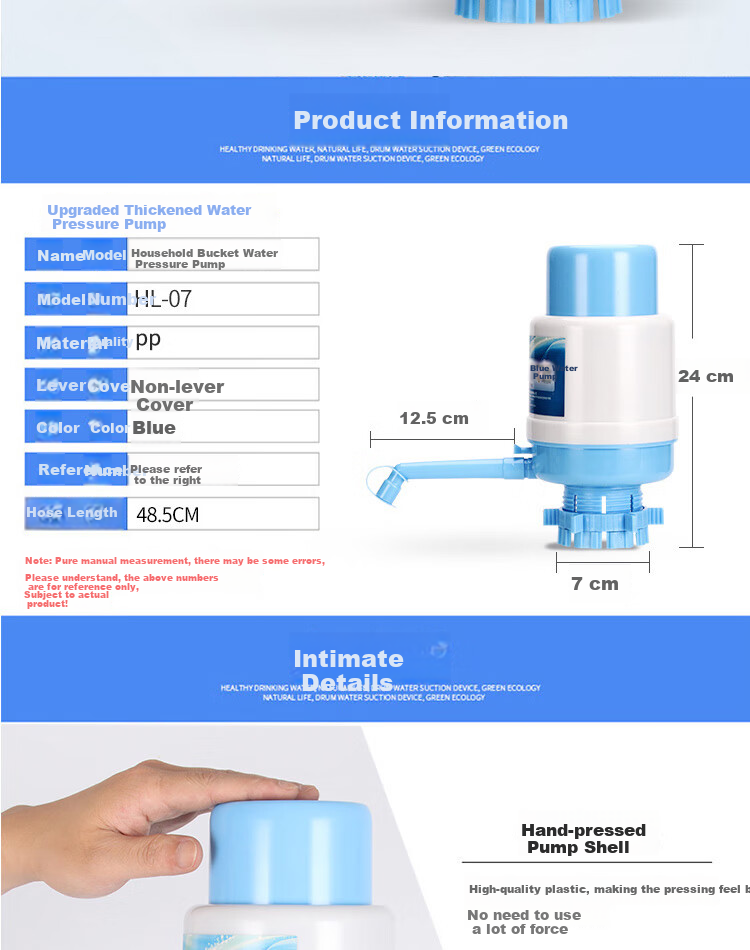 BJ Bottled Water Pump, Pure Water Dispenser, Manual Water Pump, Drinking Water Extractor, Water Dispenser with Hand Pressure 4