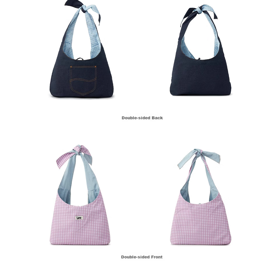 Lee Plaid Canvas Bag, Women's Handbag, Shoulder Bag, Versatile Tote, Casual Reversible Bag, Gift, Birthday Present 11
