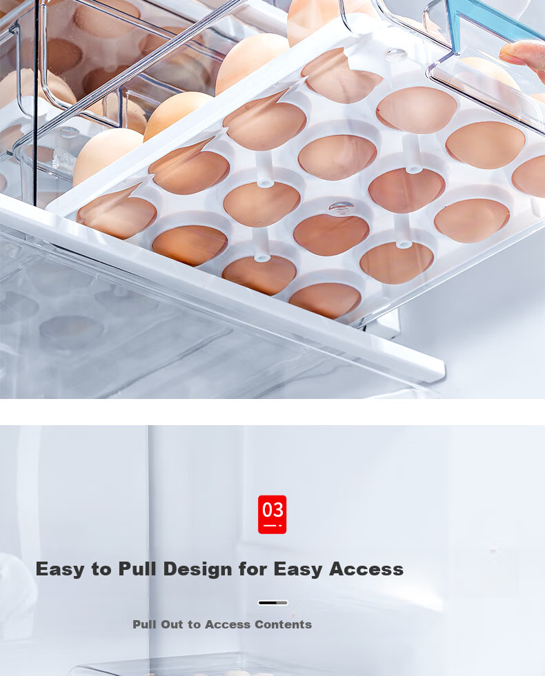 KATEI STORY Japanese Side-Door Egg Storage Box, Refrigerator Food-Grade Preservation Container, Kitchen Organizer, Egg Holder, Storage Solutio 12