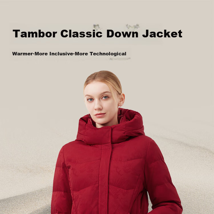Tanboer Women's Mid-Length Hooded Down Jacket Casual Thickened Coat for Moms 510506D Black Size 170 1