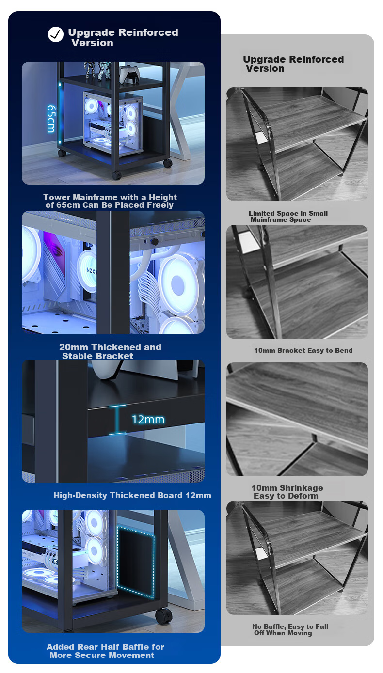 Shanshanmuyi Computer Printer Stand, Multi-Tier Floor Storage Rack, Movable Office Organizer Shelf 2