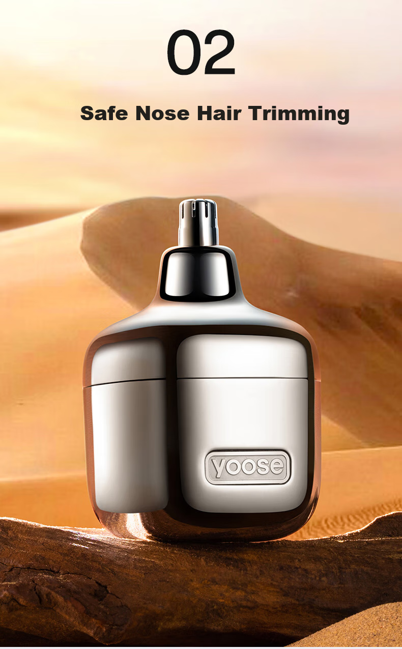 Yoose Electric Shaver, Razor, Nose Hair Trimmer, And Facial Cleanser Three-In Men's Birthday Gift for Boyfriend, Husband, Father, Small Magic Cube Grooming Set D1-S Electroplated Silver 16