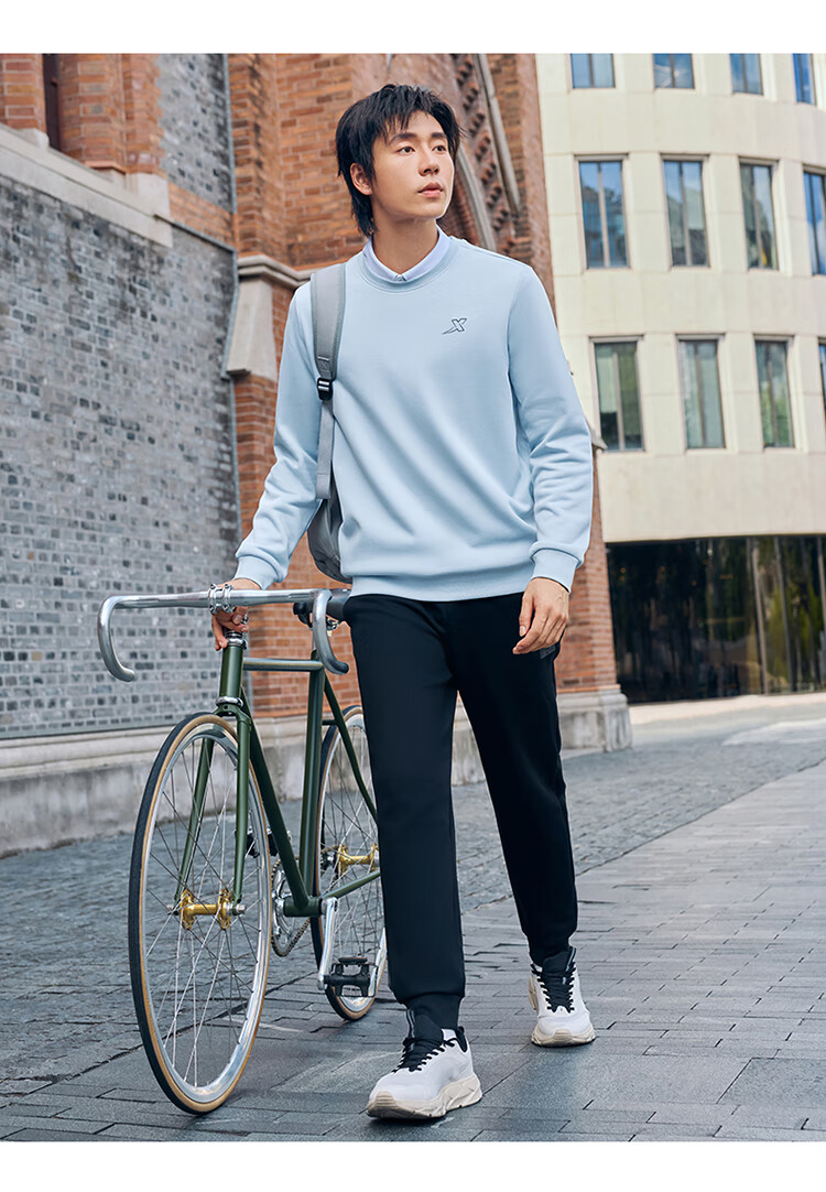 Xtep Men's Sports Hoodie Fashionable Versatile Outdoor Pullover Trendy Student Sweatshirt 34